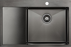 Мойка Paulmark Atlan вороненая сталь, крыло справа