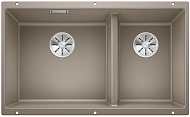 Мойка Blanco SUBLINE 430/270-U отводная арматура InFino® серый беж