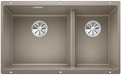 Мойка Blanco SUBLINE 430/270-U отводная арматура InFino® серый беж