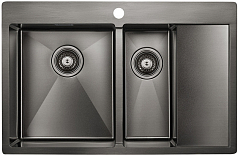 Мойка Paulmark Union L вороненая сталь брашированная