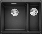 Мойка Blanco SUBLINE 340/160-U SILGRANIT чаша слева, отводная арматура InFino® антрацит