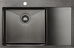 Мойка Paulmark Atlan вороненая сталь, крыло слева