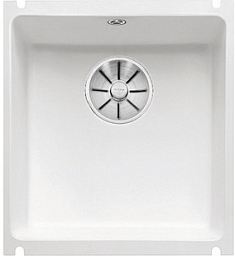 Мойка Blanco SUBLINE 375-U керамика отводная арматура InFino® глянцевый белый