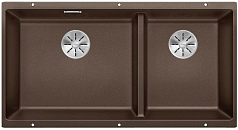 Мойка Blanco SUBLINE 480/320-U отводная арматура InFino® кофе