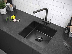 Мойка Paulmark Lassan вороненая сталь атласная
