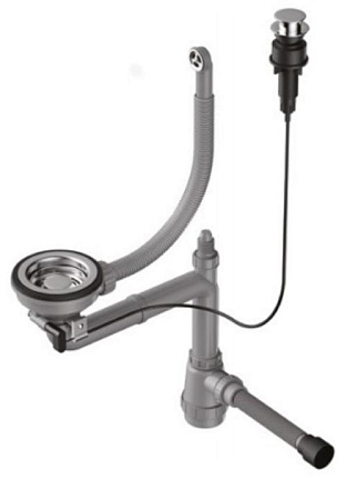 Арматура для одночашевых моек с круглым переливом и клапаном-автоматом WK-1-R-A IN preview 1