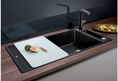 Мойка Blanco AXIA III XL 6 S доска стекло клапан-автомат InFino® белый