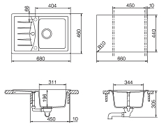 Мойка Schock GENIUS 45D CRISTALITE эверест