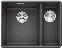 Мойка Blanco SUBLINE 340/160-F отводная арматура InFino® темная скала