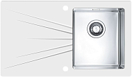 Мойка Alveus Karat 10 белое стекло, чаша справа