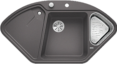 Мойка Blanco DELTA II-F SILGRANIT клапан-автомат InFino® темная скала