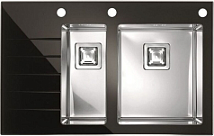 Мойка Alveus Crystalix 20 черное стекло, чаша справа