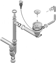 Одинарный сифон Alveus FI 114 для мойки клапан-автомат 1105296