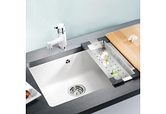 Мойка Blanco Subline 500-U Ceramic PuraPlus без клапана-автомата глянцевый белый