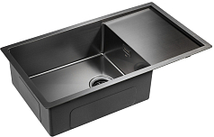 Мойка Paulmark Platte вороненая сталь брашированная