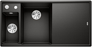Мойка Blanco AXIA III 6 S чаша слева, разделочный столик ясень клапан-автомат InFino® черный