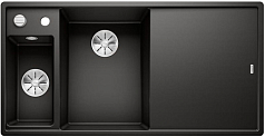 Мойка Blanco AXIA III 6 S чаша слева, разделочный столик ясень клапан-автомат InFino® черный