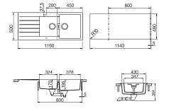 Мойка Schock SIGNUS 80D CRISTADUR серебристый камень