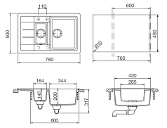 Мойка Schock ASTER 60D CRISTALITE альпина