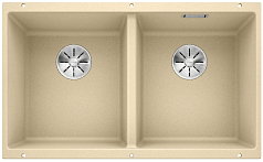 Мойка Blanco SUBLINE 350/350-U SILGRANIT отводная арматура InFino® шампань