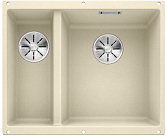 Мойка Blanco SUBLINE 340/160-U SILGRANIT чаша справа, отводная арматура InFino® жасмин