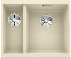 Мойка Blanco SUBLINE 340/160-U SILGRANIT чаша справа, отводная арматура InFino® жасмин
