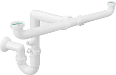 Сифон для двух чаши Smeg 3713