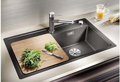 Мойка Blanco ZENAR 45 S-F SILGRANIT чаша справа, доска стекло клапан-автомат InFino® жасмин
