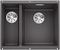 Мойка Blanco SUBLINE 340/160-U SILGRANIT чаша справа, отводная арматура InFino® темная скала