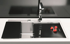 Композитная разделочная доска черное стекло 1087884