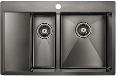 Мойка Paulmark Union R вороненая сталь брашированная